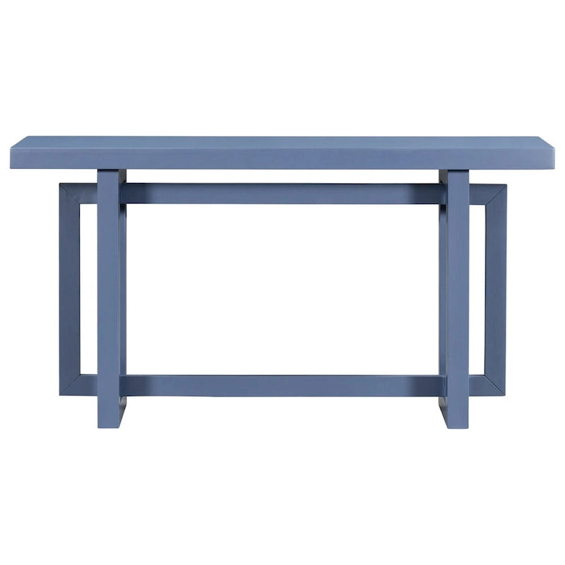 Console en bois avec plateau en béton d'inspiration industrielle, table d'entrée extra longue pour entrée, couloir, salon