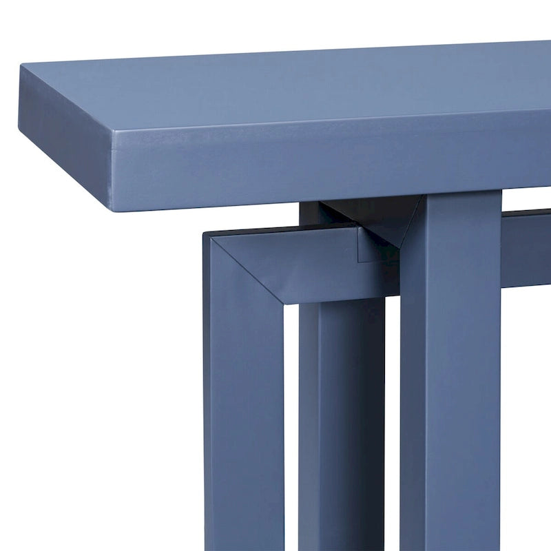 Console en bois avec plateau en béton d'inspiration industrielle, table d'entrée extra longue pour entrée, couloir, salon