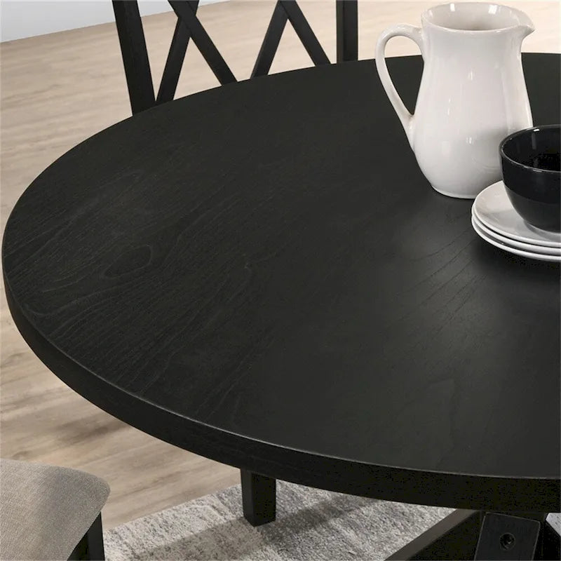 Table de salle à manger avec piètement en croix en noir