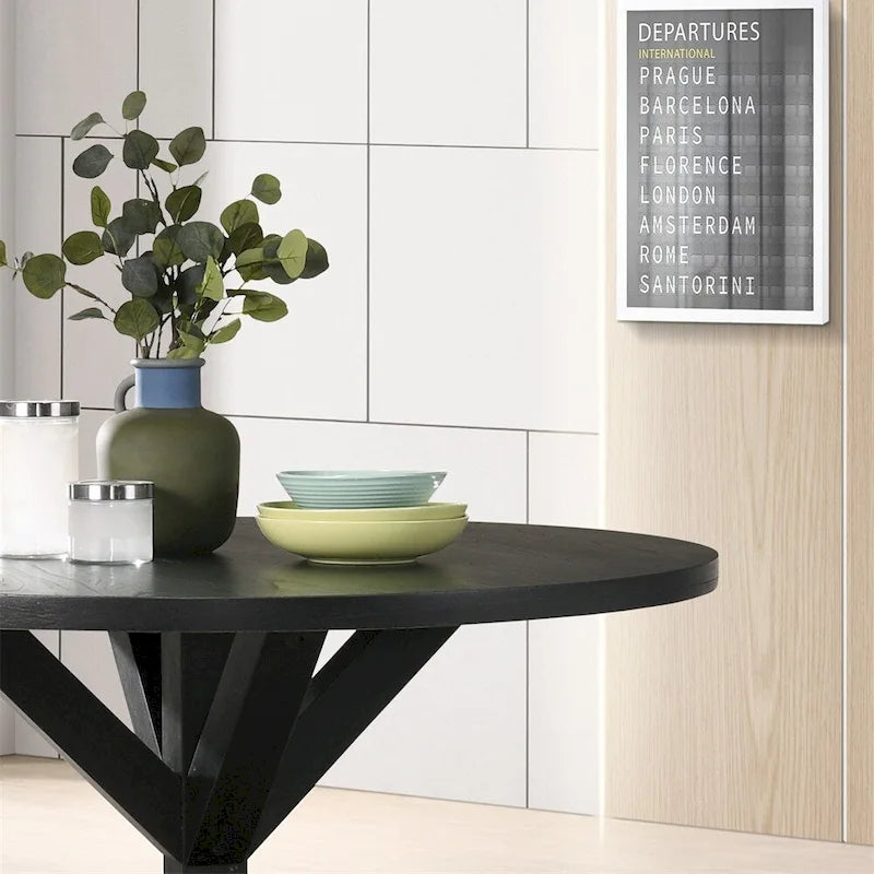 Table de salle à manger avec piètement en croix en noir