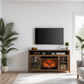 Meuble TV avec cheminée électrique inserts chauffants - 55 pouces