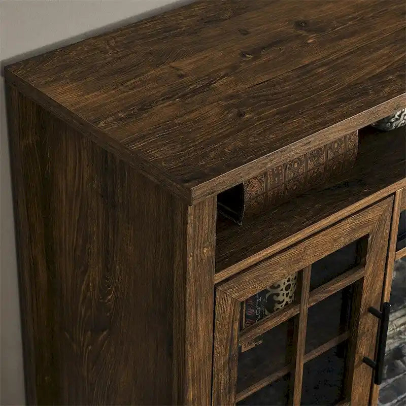 Meuble TV avec cheminée électrique inserts chauffants - 55 pouces