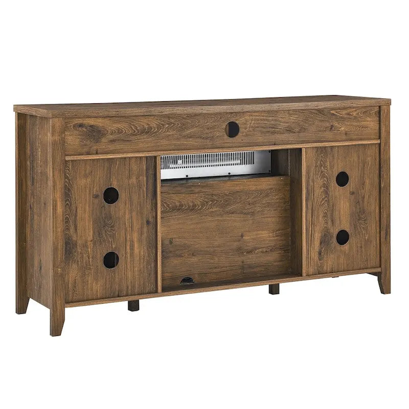 Meuble TV avec cheminée électrique inserts chauffants - 55 pouces