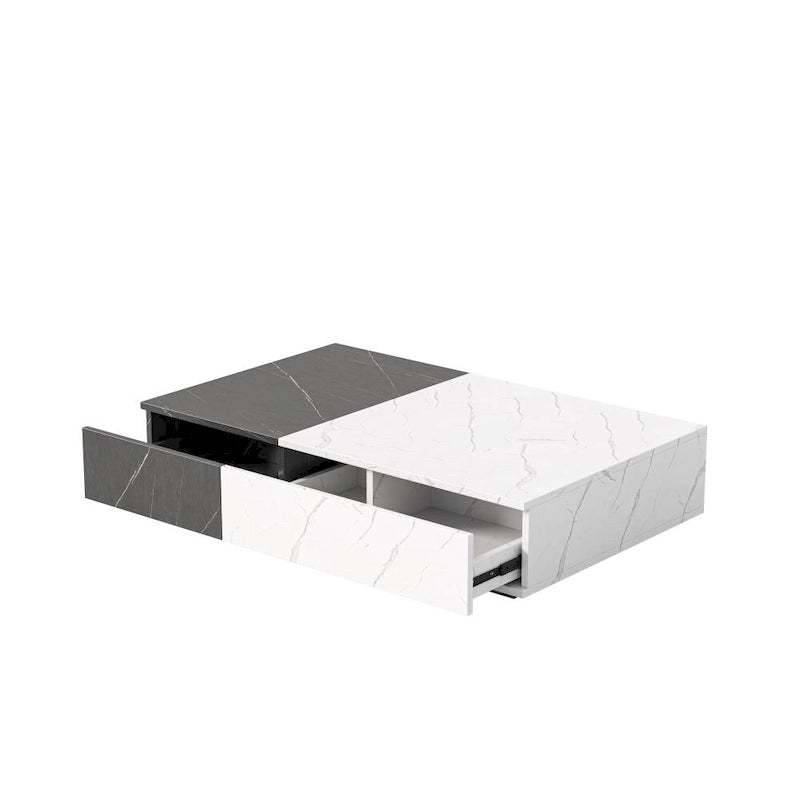 Table basse moderne avec deux espaces de rangement
